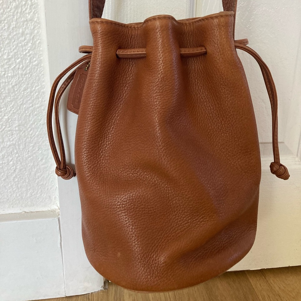 Vintage Leather Coach Bucket Bag